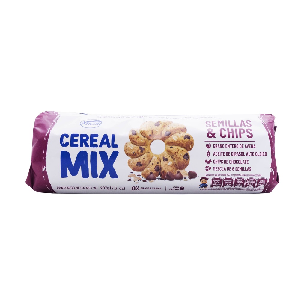 Galletitas dulces de semillas y chips de chocolate - 207 gr / 7,3 oz.