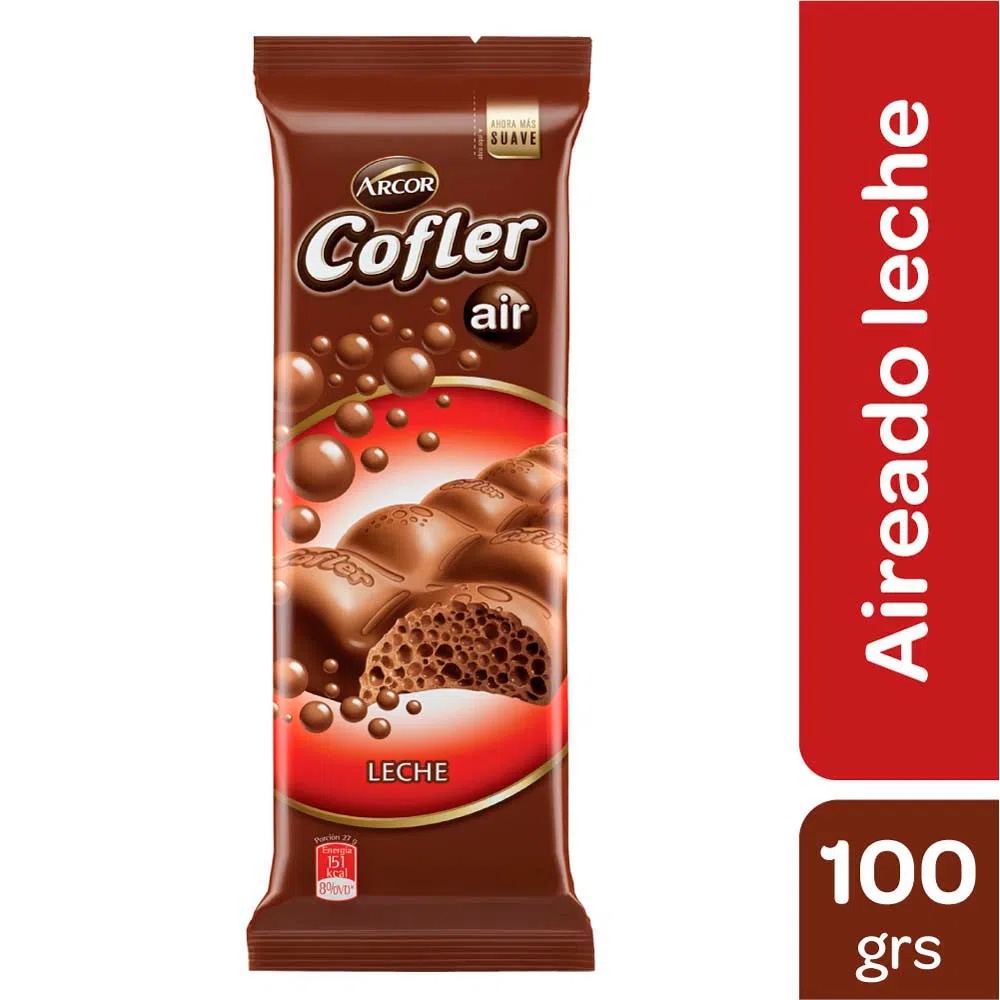 Tableta aireada Cofler leche aireado - 100 gr / 3,5 Oz.
