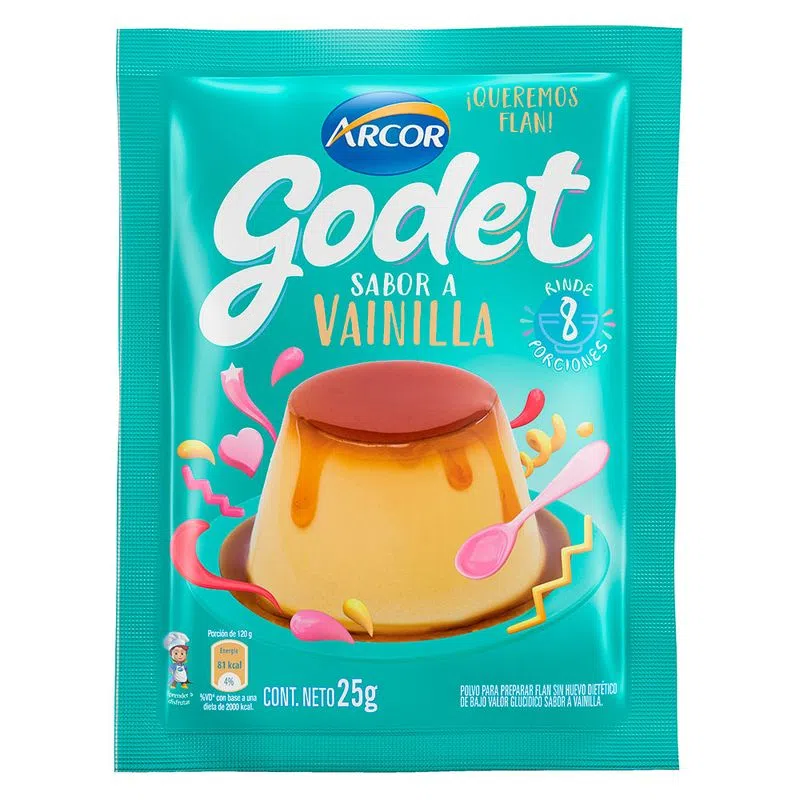 Premezcla de flan sabor Vainilla - 25 gr / 0,8 Oz. - Marca: Godet