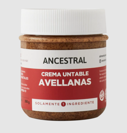 Crema untable de avellanas - 200 gr / 7 oz. - Marca: ANCESTRAL