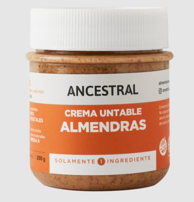 Crema untable de almendras - 200 gr / 7 oz. - Marca: ANCESTRAL