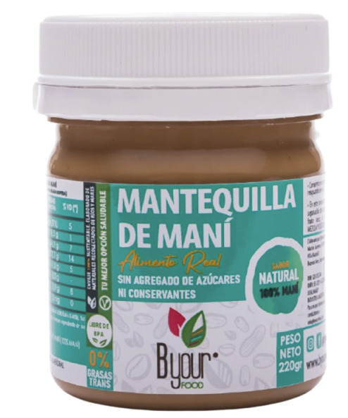 Mantequilla de maní natural - 220 gr. / 7,7 Oz. - Marca: B Your Food