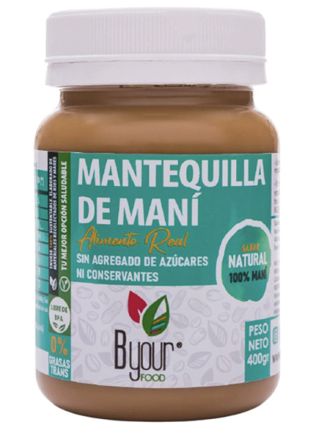 Mantequilla de maní natura - 400 gr. / 14,1 Oz. - Marca: B Your Food