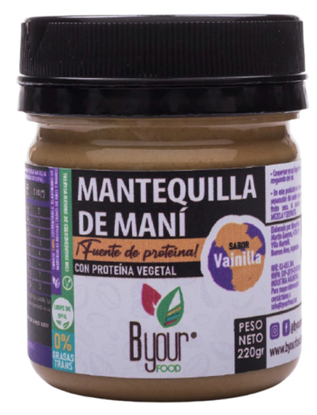 Mantequilla de maní proteica vainilla - 220 gr. / 7,7 Oz. - Marca: B Your Food