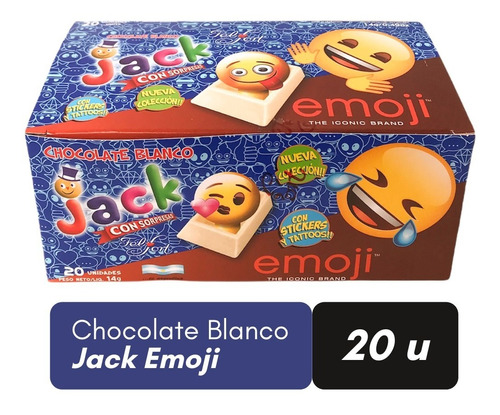 Chocolate Jack Blanco Emoji - 20 x 14 gr. / 0,49 Oz.
