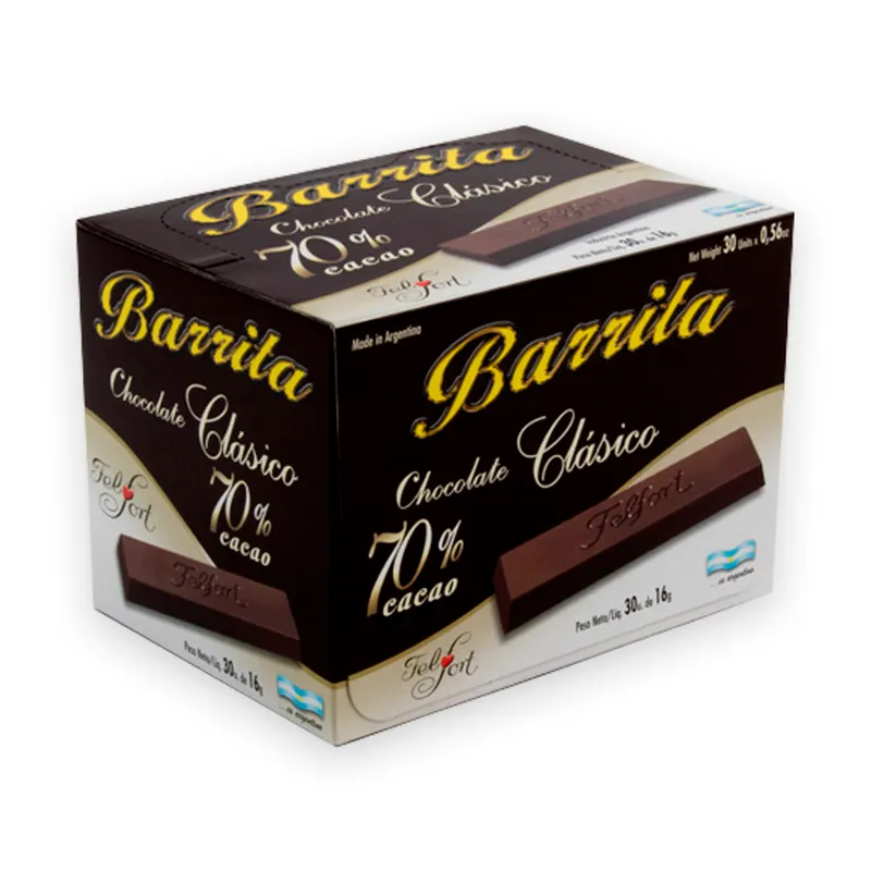 Chocolate Clásico 70% - 30 x 16 gr. / 0,56 Oz.