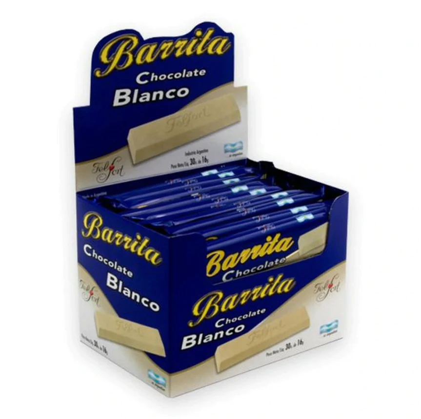 CHOCOLATES Barrita Chocolate Blanco - 30 u. x 16 gr. - Marca: FELFORT