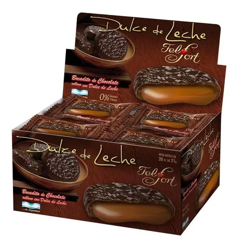 Chocolates medallón relleno de dulce de leche - 20 x 21 gr, / 0,74 oz.