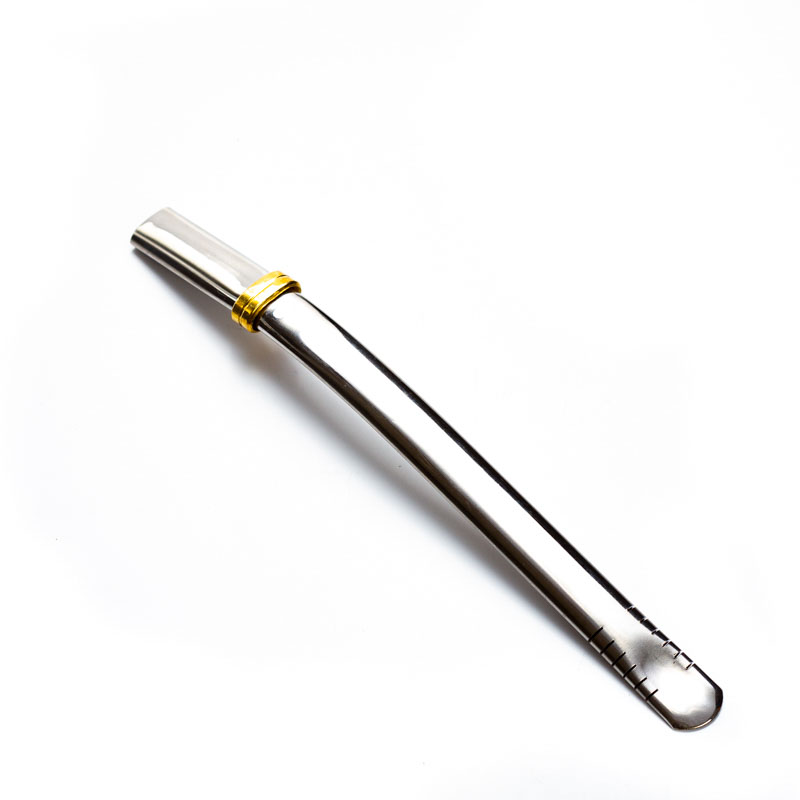 Bombilla de acero inoxidable modelo plana ancha - Marca: CIMARRÓN