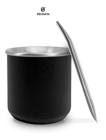 Mate viajero premium acero inox color negro - Marca: REUNATA