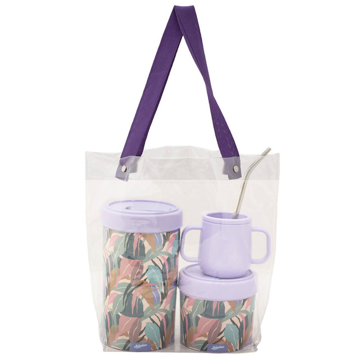 Set matero botanical bolso cristal color violeta - Marca: ARTENTINO