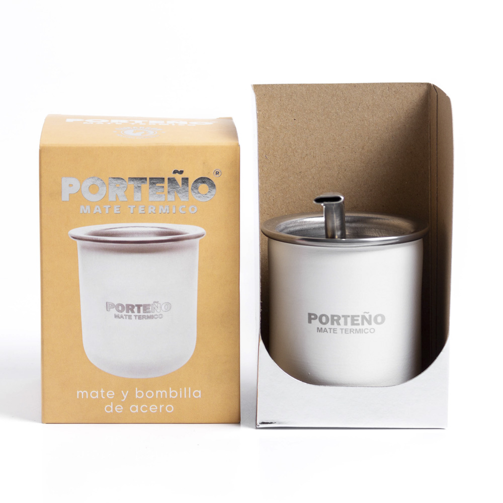 Mate de acero inoxidable (Incluye bombilla)