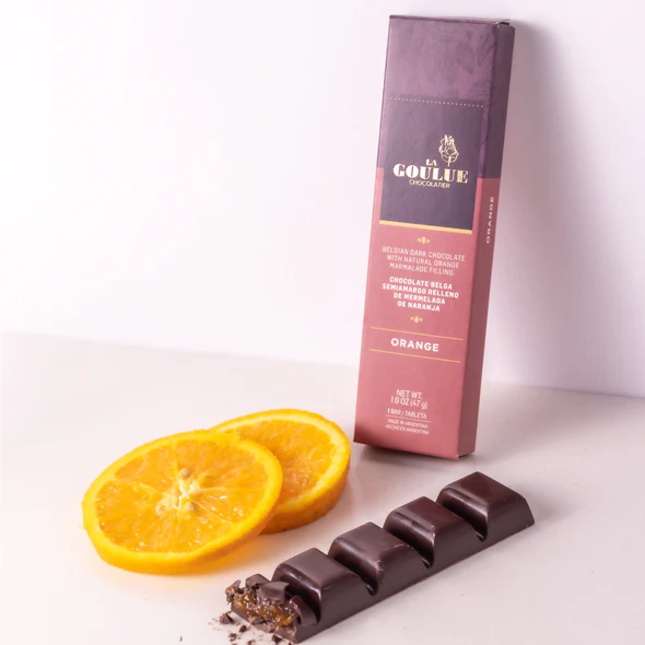 Tableta chocolate semiamargo, mermelada de naranja natural - 47gr. / 1,66Oz. - Marca: LA GOULUE