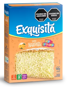 Bizcochuelo polvo para preparar bizcochuelo de naranja - 540gr. / 19,05Oz. - Marca: EXQUISITA