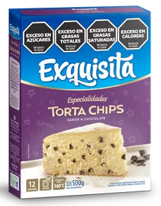 Torta chips torta de vainilla con chips de chocolate - 500gr. / 17,64Oz. - Marca: EXQUISITA