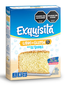 Bizcochuelo bizcochuelo de vainilla libre de gluten - 450gr. / 15,87Oz. - Marca: EXQUISITA