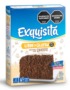 Bizcochuelo bizcochuelo de chocolate libre de gluten - 450gr. / 15,87Oz. - Marca: EXQUISITA