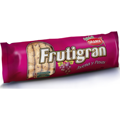 Galletitas de harina de trigo, avena y pasas - 250gr. / 8,82Oz. - Marca: FRUTIGRAN