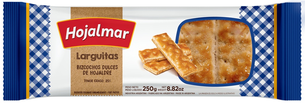 Galletitas dulces con forma larguitas - 250gr. / 8,82Oz. - Marca: HOJALMAR