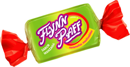 Caramelo masticable sabor manzana - Cantidad: Caja x 70 u. - 560 gr. / 19,75 Oz. - Marca: FLYNN PAFF