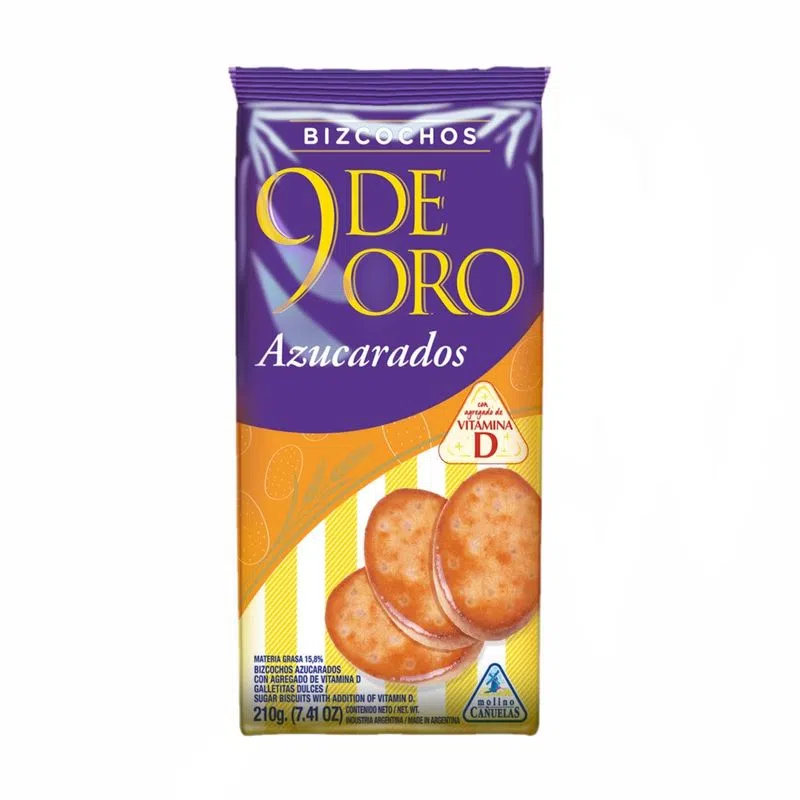 Bizcochitos azucarados - 210gr. / 7,41Oz. - Marca: 9 DE ORO