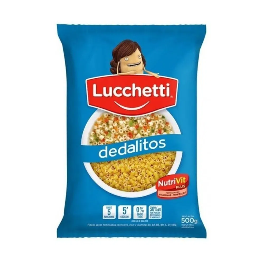 Fideos dedalitos - 500gr. / 17,64Oz. - Marca: LUCCHETTI