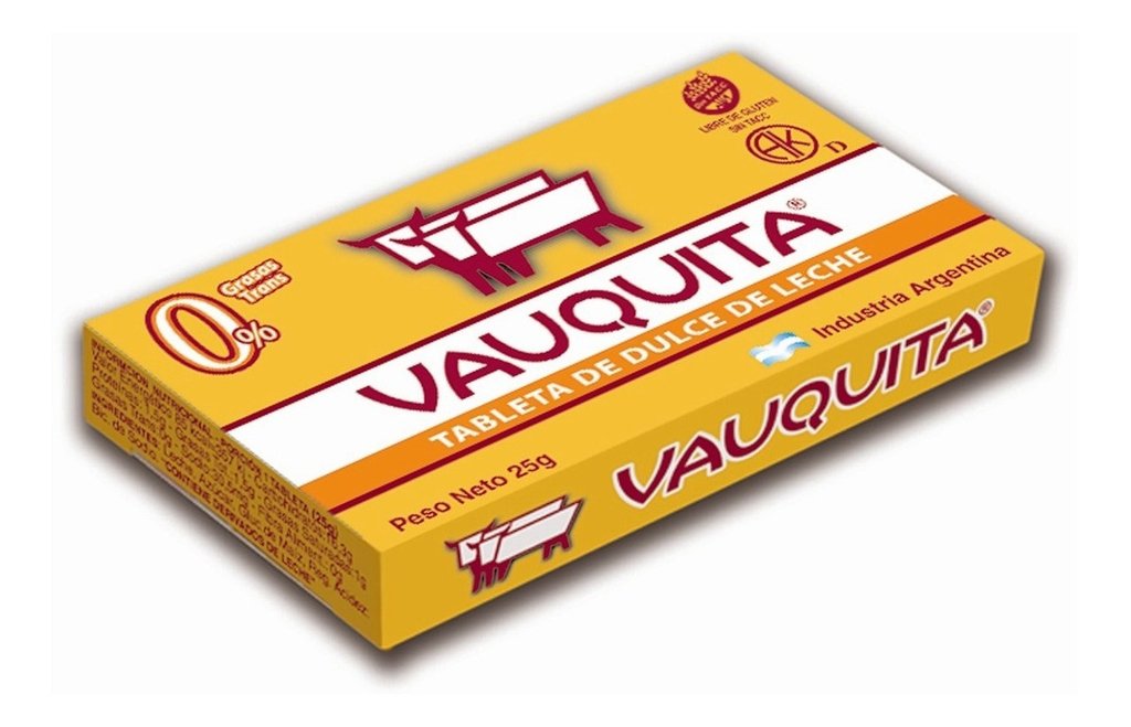 Tableteta de dulce de Leche Clásica - 25gr. / 0,88Oz. - Cantidad: 1 u. - Marca: VAUQUITA