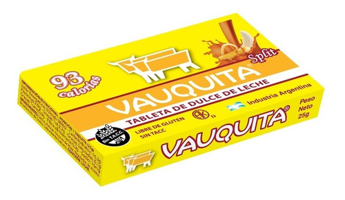 Tabletea de dulce de Leche SPLIT - 25gr. / 0,88Oz. - Cantidad: 1 u. - Marca: VAUQUITA
