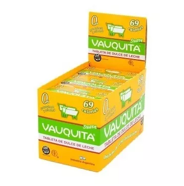 Tableteta de dulce de Leche Suave - 450gr. / 15,87Oz. - Cantidad: Caja x 18 u. (25 gr. c/u) - Marca: VAUQUITA