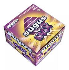 Caramelos masticables SUGUS MAX con sabor a UVA - Caja x 70 u. - 525 gr. / 18,52 Oz. - Marca: SUGUS