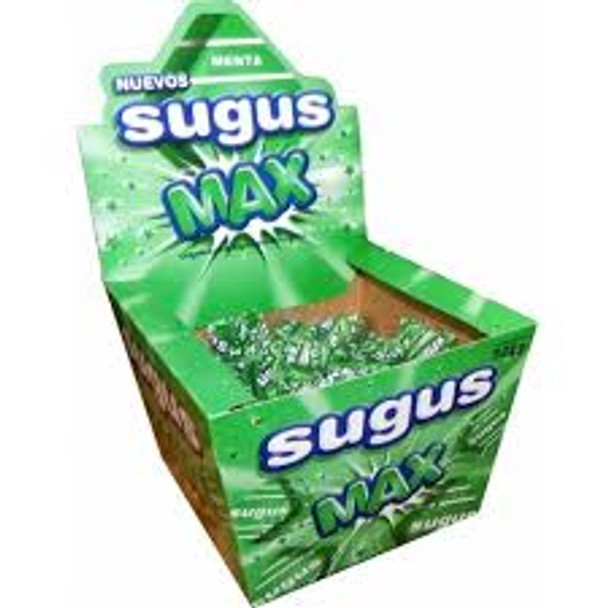 Caramelos masticables SUGUS MAX con sabor a MENTA - Caja x 70 u. - 525 gr. / 18,52 Oz. - Marca: SUGUS