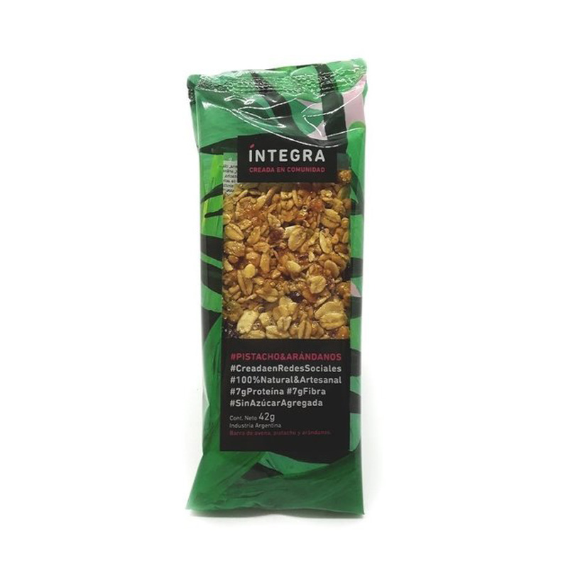 Barra de cereal Cajú y Arándanos - Paquete - 42 gr. / 1,48 Oz. - Marca: Integra