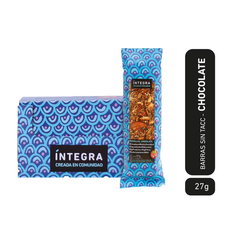 Barra de cereal Semillas con Chocolate- Display x 10 u. - Marca: Integra