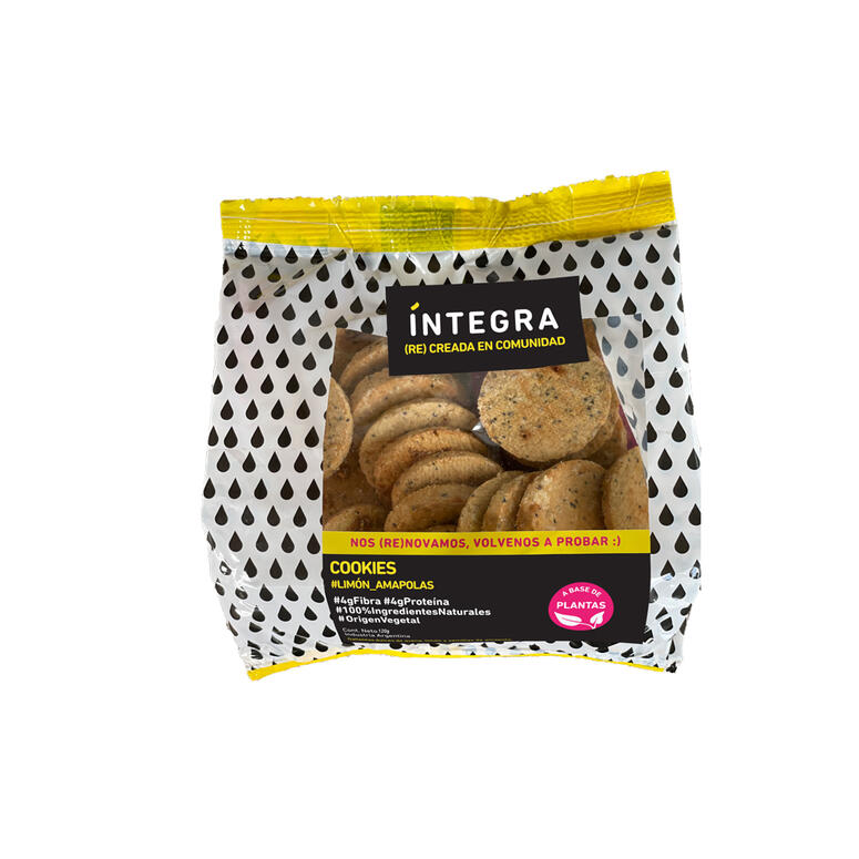 Galletitas Limon y Amapolas - Paquete - 120 gr. / 4,23 Oz. - Marca: Integra