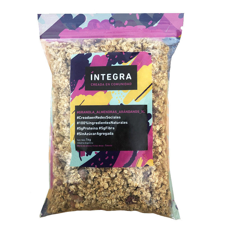 Granola Almendra y Arándanos - Paquete - 1 Kg. / 2,2 Lb. - Marca: Integra