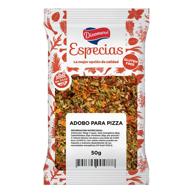 Adobo para Pizza - Paquete - 50 gr. / 1,76 Oz. - Marca: DICOMERE
