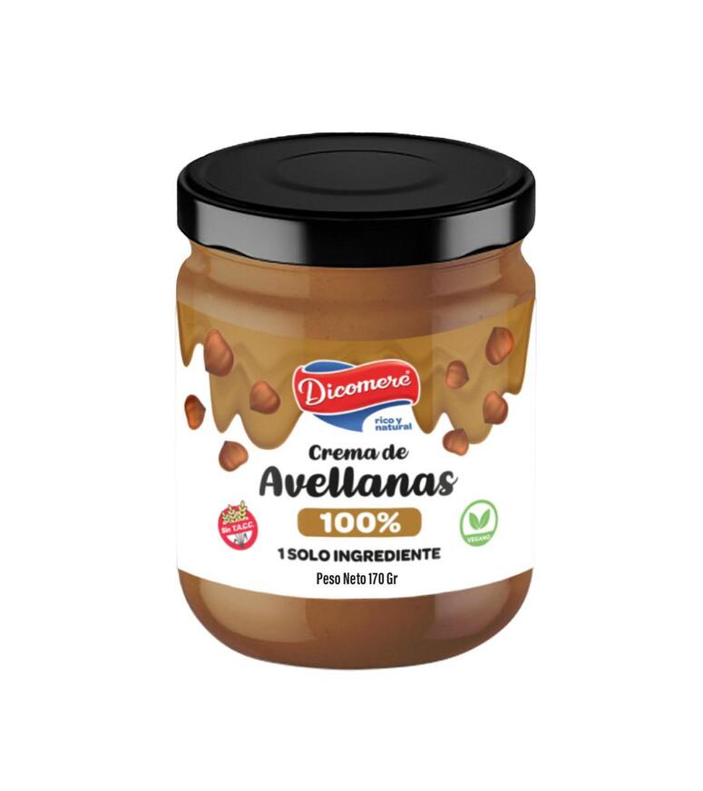 Crema de Avellanas 100% - Frasco - 170 gr. / 6 Oz. - Marca: DICOMERE