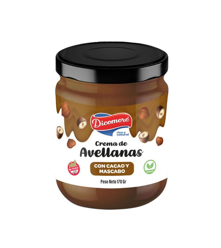 Crema de Avellanas con Cacao y Mascabo - Frasco - 170 gr. / 6 Oz. - Marca: DICOMERE