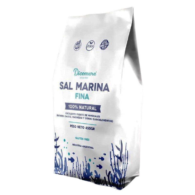 Sal Marina 100% Natural Fina - Paquete - 450 gr. / 15,87 Oz. - Marca: DICOMERE