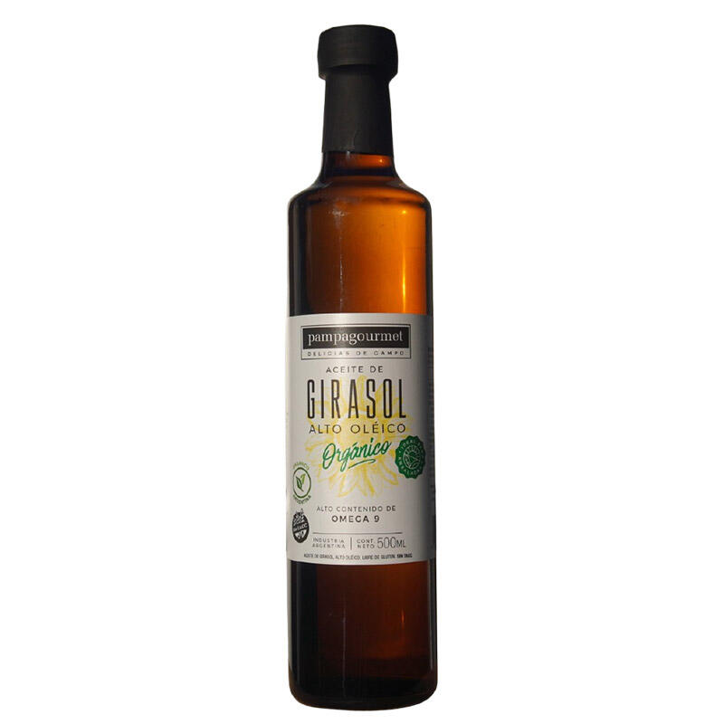 Aceite de Girasol Alto Oleico Organico - Botella - 500 ml. / 16,91 fl Oz. - Marca: PAMPA GOURMET