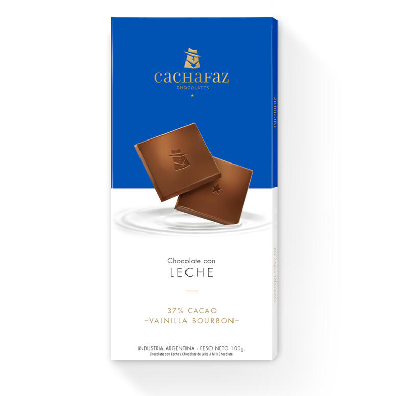 Chocolate 37% Cacao con Leche - Flowpack - 100 gr. / 3,53 Oz. - Marca: CACHAFAZ