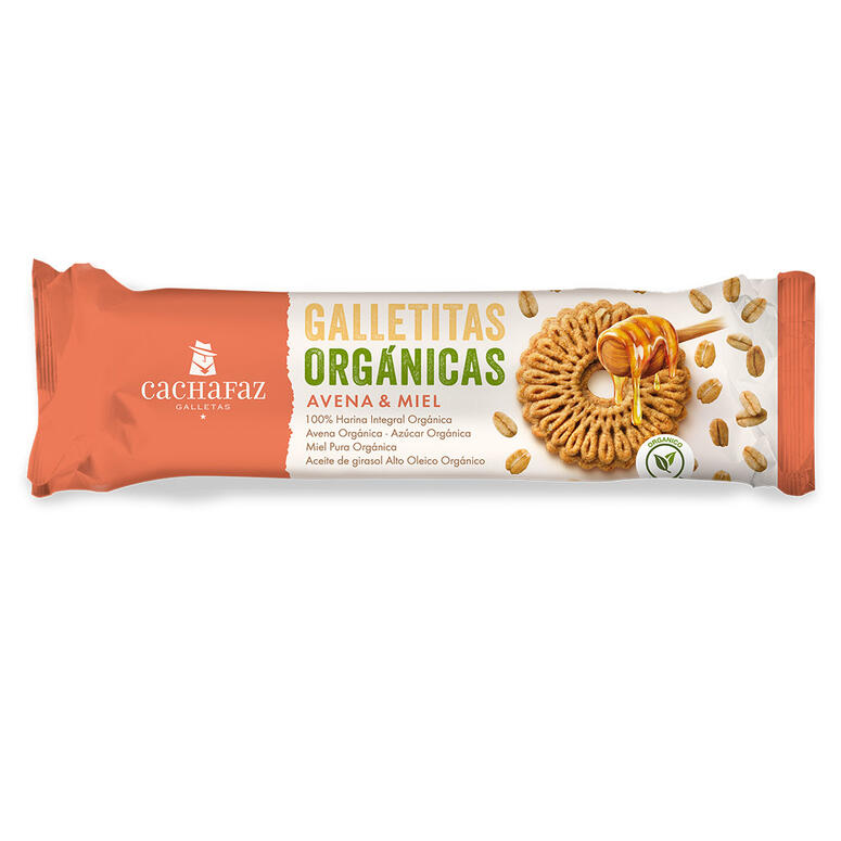 Galletas Organicas de Avena y Miel - Paquete - 170 gr. / 6 Oz. - Marca: CACHAFAZ