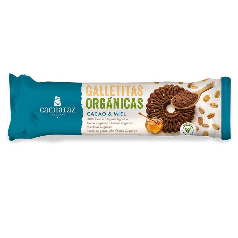Galletas Organicas de Cacao y Miel - Paquete - 170 gr. / 6 Oz. - Marca: CACHAFAZ