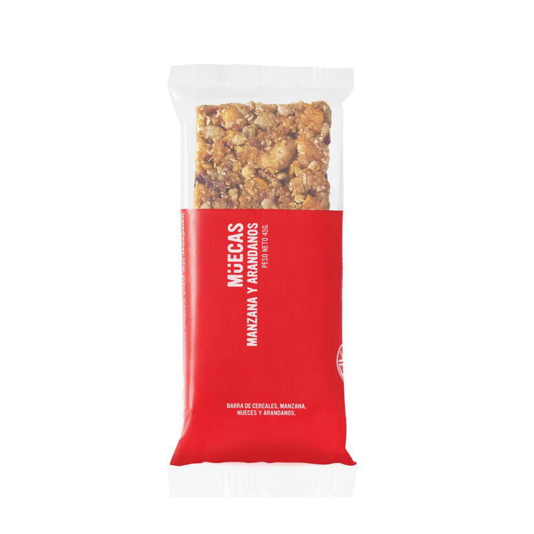 Barra de cereal Manzana y Arandanos - Por unidad - 45 gr. / 1,59 Oz. - Marca: MUECAS