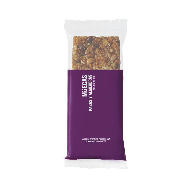 Barra de cereal Pasas de Uva y Almendras - Por unidad - 45 gr. / 1,59 Oz. - Marca: MUECAS