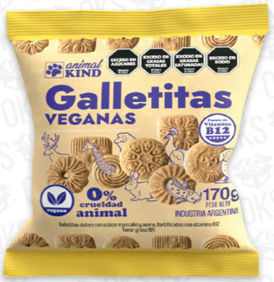 Galletitas de Vainilla Vegana - Paquete - 170 gr. / 6 Oz. - Marca: ANIMAL KIND