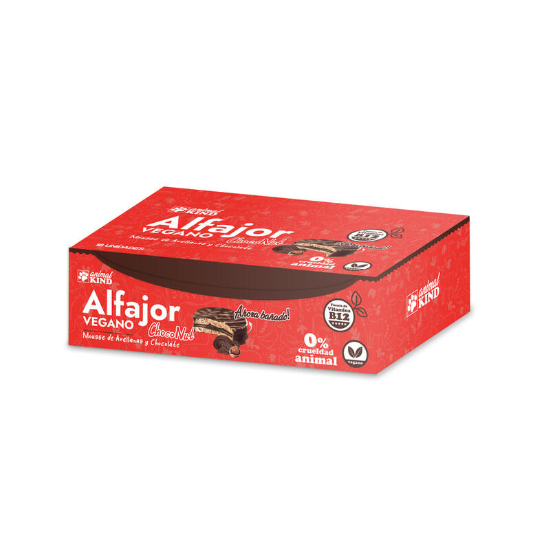 Alfajor Vegano Mousse de Avellanas con Cobertura - Display x18 u. - 900 gr. / 31,75 Oz. - Marca: ANIMAL KIND
