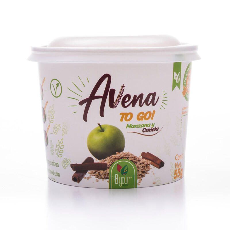 Avena To Go' Manzana y Canela - Pote - 55 gr. / 1,94 Oz. - Marca: B YOUR FOOD