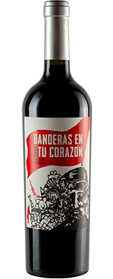 Vino Tinto Malbec - Botella - 750 ml. / 25,36 fl Oz. - Marca: BANDERAS EN TU CORAZÓN