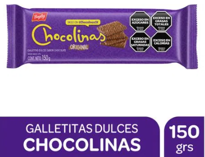 Galletitas dulce sabor a Chocolate - Paquete - 150 gr. / 5,29 Oz. - Marca: Chocolinas